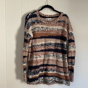 NWOT American Eagle Striped Sweater Brown Blue Gray Pink SMALL